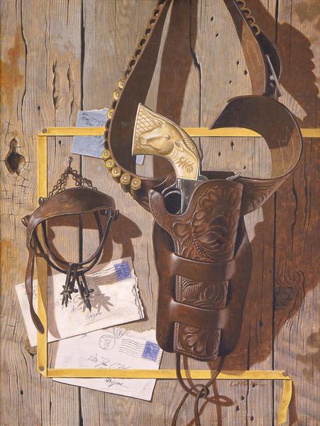 Untitled (Tromp L'oeil, Guns, Spurs, Letters),...