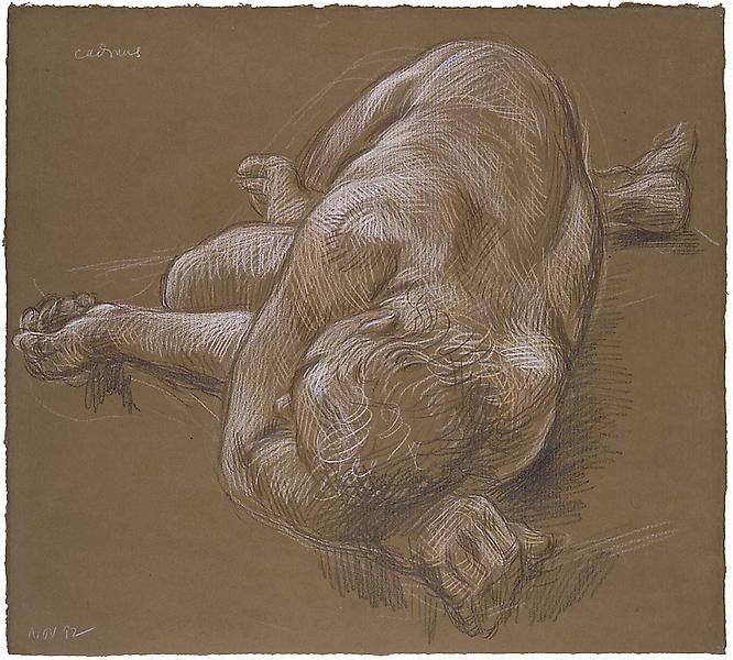 Reclining Nude (November 1992), 1992 crayon on bro...
