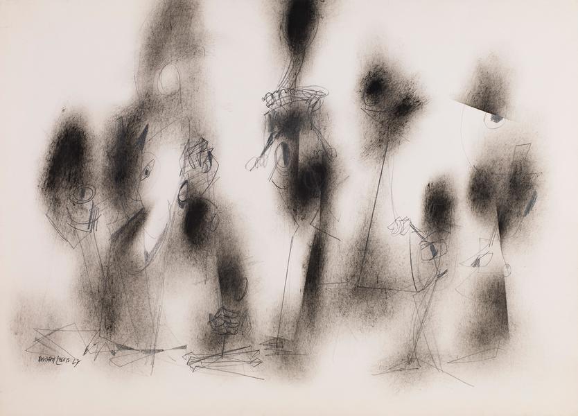 Untitled, 1968 oil and graphite on laid paper 30 3...