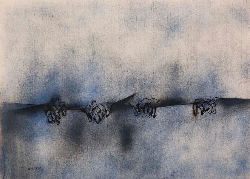 Untitled, 1968 oil on laid paper 30 7/8" x 42...