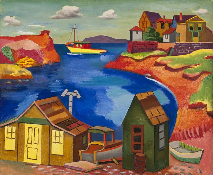 Houses on a Cove, c.1930 oil on canvas 23 1/4" x 2...