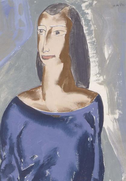 Female Portrait, c.1925 gouache and pencil on pape...