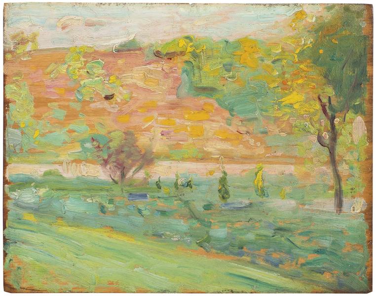 Les Collines du Printemps, 1907 oil on wood panel...