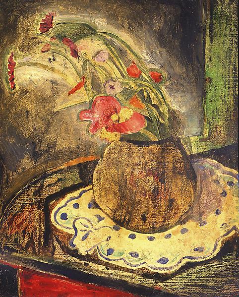 Floral Still Life, c.1920 oil on wood panel 21 5/8...