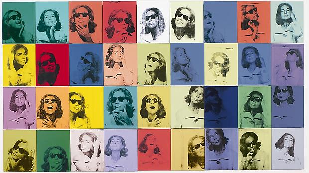 Andy Warhol, "Ethel Scull 36 Times," 1963. Acrylic and silkscreen on canvas, 100 x 144 inches. The Metropolitan Museum of Art, Jointly owned by the Whitney Museum of American Art and The Metropolitan Museum of Art; Gift of Ethel Redner Scull, 2001 (2001.614a-jj). Photograph © 2001 The Metropolitan Museum of Art / © 2010 The Andy Warhol Foundation for the Visual Arts / Artists Rights Society (ARS), New York Image