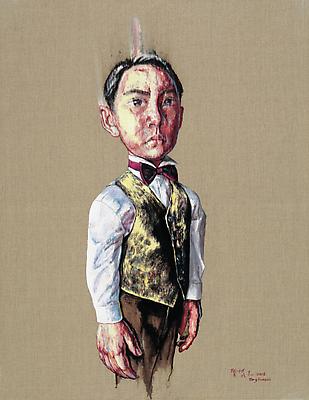 Zeng Fanzhi, "Portrait 08-12-1" 
2008
Oil on canvas
43 3/4 x 31 3/4 inches (111 x 80.6 cm) Image