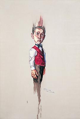 Zeng Fanzhi, "Portrait 08-12-5" 
2008
Oil on canvas
86 5/8 x 59 inches (220 x 150 cm) Image