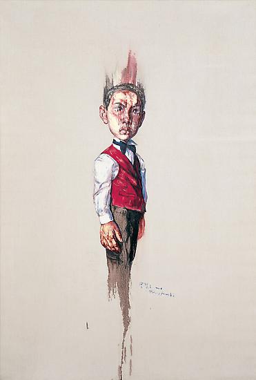Zeng Fanzhi, "Portrait 08-12-5" 
2008
Oil on canvas
86 5/8 x 59 inches (220 x 150 cm)
