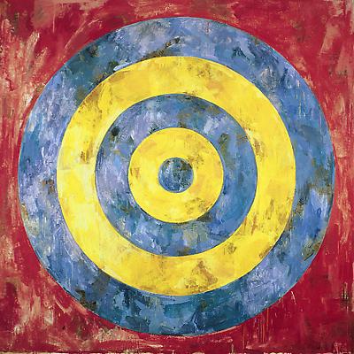 Jasper Johns, "Target," 1961. Encaustic and collage on canvas, 66 x 66 inches. Stefan T. Edlis Collection. Art © Jasper Johns /  Licensed by VAGA, New York, NY Image