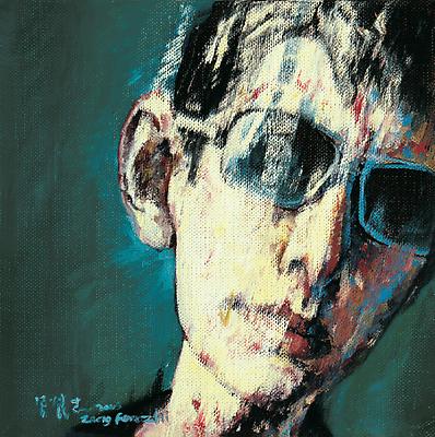 Zeng Fanzhi, "Portrait 08-7-6" 
2008
Oil on canvas
10 5/8 x 10 5/8 inches (27 x 27 cm) Image