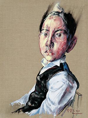 Zeng Fanzhi, "Portrait 08-12-2" 
2008
Oil on canvas
23 7/8 x 19 7/8 inches (60.7 x 50.5 cm) Image