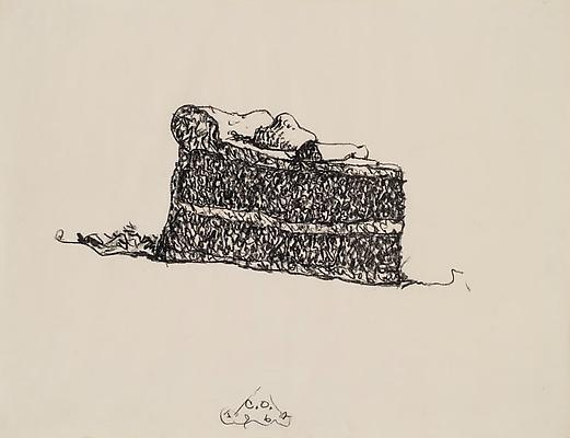 Claes Oldenburg, "Cake Wedge," 1962. Crayon on paper, 25 x 32 inches. Courtesy The Brant Foundation, Inc., Greenwich, CT. Copyright 1962 Claes Oldenburg Image