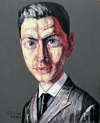 Zeng Fanzhi, "Portrait 08-12-7" 
2008
Oil on canvas
17 7/8 x 14 5/8 inches (45.5 x 37 cm) Image