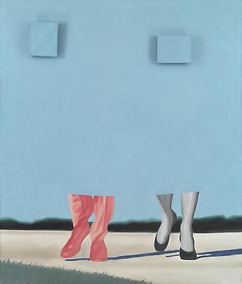James Rosenquist, "Untitled (Blue Sky)," 1962. Oil on canvas, 84 x 72 inches. Courtesy The Brant Foundation, Inc., Greenwich, CT. Art © James Rosenquist / Licensed by VAGA, New York, NY Image