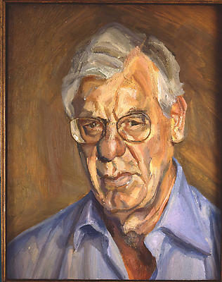 Lucian Freud, "New Yorker in a Blue Shirt," 2005
Oil in canvas, 28 x 22 inches Image