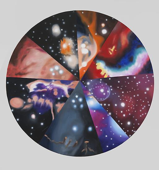 James Rosenquist, "Alternative Realities"
2012
Oil on canvas
48 inches diameter
Art © James Rosenquist / Licensed by VAGA, New York, NY