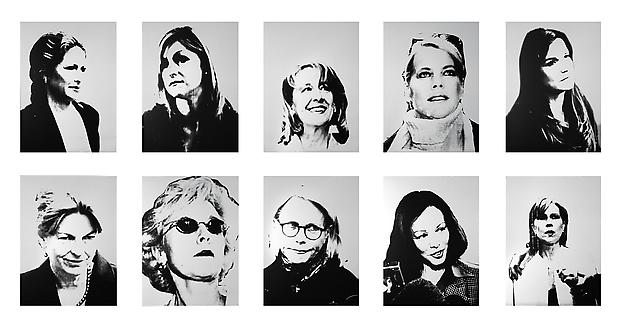The Bruce High Quality Foundation
"The Wives"
2012
Silkscreen, paint on mirror
Ten panels, each 40 x 30 inches
Image courtesy the artist and Vito Schnabel Image