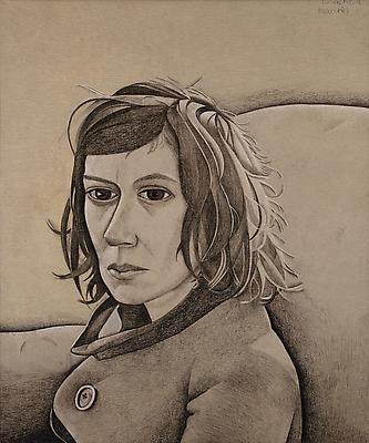 Lucian Freud, "La Voisine (The Neighbour)"
1947
Crayon on paper, 16 1/4 x 13 1/2 in. (41.3 x 34.3 cm)
Courtesy Austin Desmond Fine Art
© The Lucian Freud Archive 
Photo © The Lucian Freud Archive Image