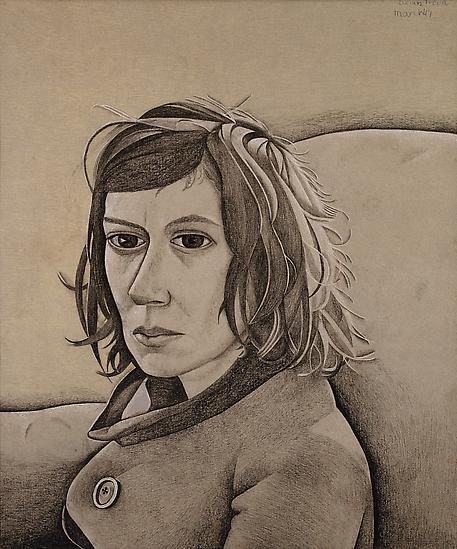 Lucian Freud, "La Voisine (The Neighbour)"
1947
Crayon on paper, 16 1/4 x 13 1/2 in. (41.3 x 34.3 cm)
Courtesy Austin Desmond Fine Art
© The Lucian Freud Archive 
Photo © The Lucian Freud Archive