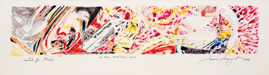 James Rosenquist, "No Guns, More Color," 1999
Colored ink on frosted mylar
11 ½ x 34 1/8 inches 
Art © James Rosenquist / Licensed by VAGA, New York, NY
