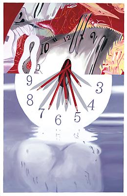 James Rosenquist, "The Hole in the Center of the Clock: Time Keeper"
2008
Oil on canvas with wooden dowels
84 x 54 x 9 inches (213 x 137 x 23 cm) Image