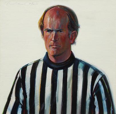 Wayne Thiebaud, "Referee," 1980-1981, oil on canvas, 19 7/8 x 19 1/2 inches (50.5 x 49.5 cm), Art (c) Wayne Thiebaud / Licensed by VAGA, New York, NY Image