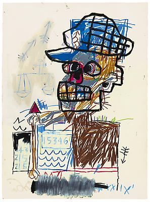 Jean-Michel Basquiat, "Untitled (Scales of Justice)", 1982, Acrylic and oil paintstick on paper, 30 x 22 1/4 inches (75 x 56.5 cm), The Schorr Family Collection, Art Ⓒ The Estate of Jean-Michel Basquiat / ADAGP, Paris / ARS, New York 2014 Image