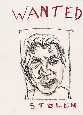 Lucian Freud, "Wanted"
2001
Charcoal and pastel on paper
11 1/2 x 16 inches (29.2 x 40.6 cm)
Private Collection
© The Lucian Freud Archive
Photo © Lucian Freud Archive Image