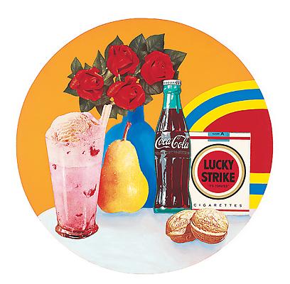 Tom Wesselmann, "Still Life #34", 1963. Acrylic and collage on panel, 47 1/2 inches diameter (120.7 cm). Private Collection. Art © Estate of Tom Wesselmann / Licensed by VAGA, New York, NY Image