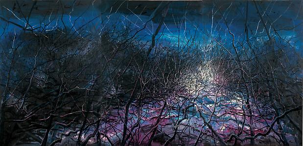Zeng Fanzhi, "Untitled 07-18" 
2008
Oil on canvas in three panels
102 3/8 x 212 5/8 inches (260 x 540 cm) Image