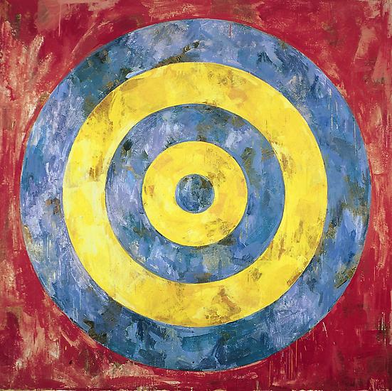 Jasper Johns, "Target," 1961. Encaustic and collage on canvas, 66 x 66 inches. Stefan T. Edlis Collection. Art © Jasper Johns /  Licensed by VAGA, New York, NY