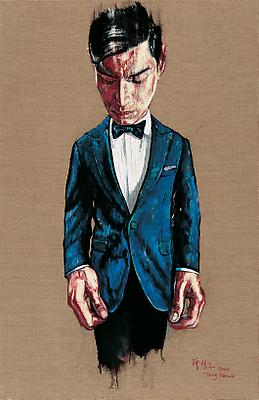 Zeng Fanzhi, "Portrait 08-7-2" 
2008
Oil on canvas
43 1/4 x 28 3/8 inches (110 x 72 cm) Image