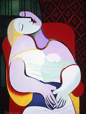 Pablo Picasso, "The Dream,"
January 24, 1932,  Oil on canvas
51 1/8 x 38 1/4 inches 
Private Collection Image