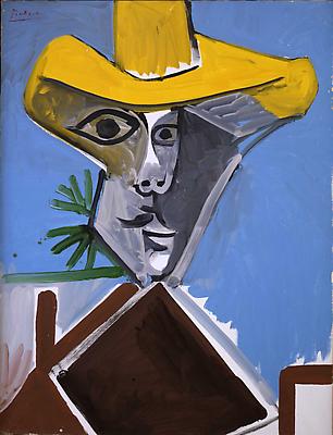 Pablo Picasso, "Buste d'Homme"
October 17, 1969 (II), Oil on canvas
45 5/8 x 35 inches Image