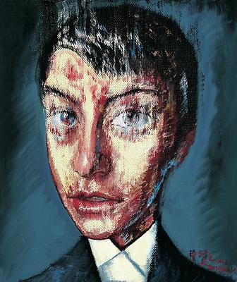 Zeng Fanzhi, "Portrait 08-7-8" 
2008
Oil on canvas
12 1/4 x 10 inches (31 x 25.5 cm) Image