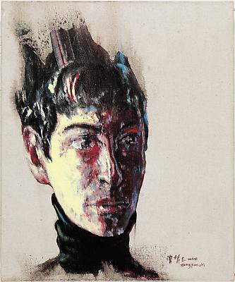 Zeng Fanzhi, "Portrait 08-12-4" 
2008
Oil on canvas
16 1/8 x 15 3/4 inches (40.8 x 40 cm) Image