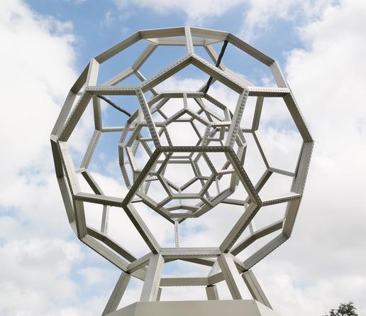 Buckyball, 2015
LEDs, steel armature, base, custom software, electrical hardware, zero gravity seating
15 feet diameter (sphere)