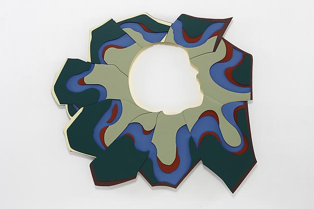 FlowerHead, 2010
Trupan Ultralight, plastic laminate, Flashe paint
43 x 45 1/2 x 1/2 inches
SGI1502