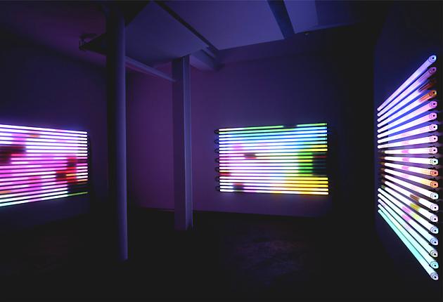 Chasing Rainbows, 2004
LEDs, custom software, electrical hardware
3 units, each 60 x 96 x 4 inches