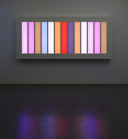 Coded Spectrum, 2011
LEDs, aluminum, Plexiglas, custom software, electrical hardware
103 1/4 x 46 x 6 inches