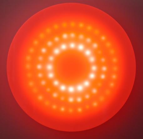 Sunburst, 2002
Plexiglas, incandescent light bulbs, custom software, electrical hardware
60 x 60 x 9 inches
Edition of 3