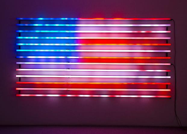 Flag, 2008
LEDs, custom software, electrical hardware
74 1/2 x 144 x 4 inches