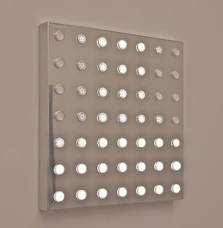 Diamond Sea (7x7), 2009
Mirror-finished stainless steel, aluminum, white LEDs, custom software, electrical hardware
21 x 21 x 2 inches
Edition of 5