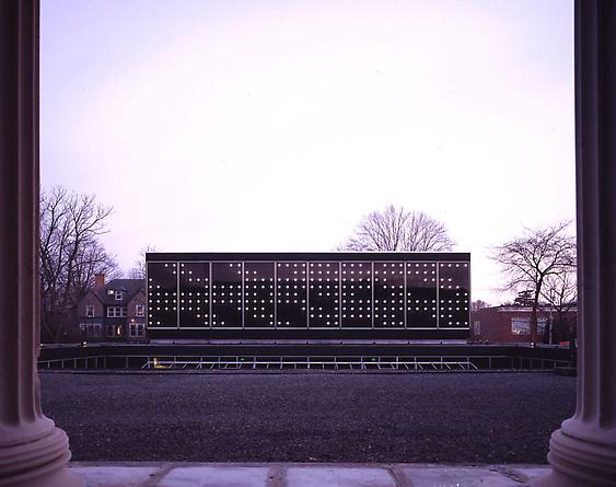 Light Matrix, 2005
Site specific installation: Albright-Knox Art Gallery, Buffalo, NY
White LEDs, custom software, electrical hardware
16 x 80 feet
