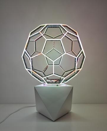 Buckyball, 2015
LEDs, custom software, electrical hardware, base
29 x 19 3/4 x 19 3/4 inches
Edition of 8
SGI2853