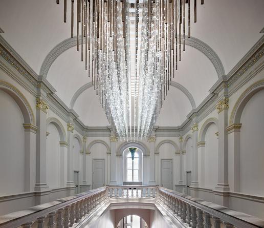 Volume (Renwick), 2015
Site specific installation: The Renwick Gallery, Smithsonian American Art Museum, Washington, D.C.
White LEDs, mirror finished stainless steel, custom software, electrical hardware