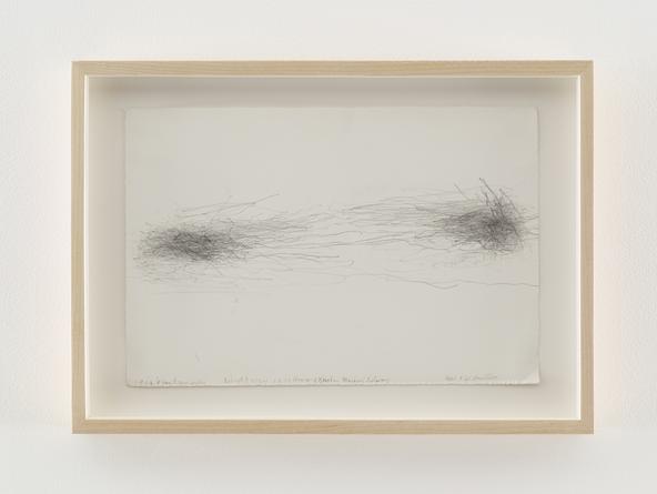 Untitled (Subway Drawing: 1.9.08 Wynn Kramarsky Robert Barry 1.9.09 Howard Karshan Michael Solway taxi +), 2009
Graphite on paper
7 1/2 x 11 1/4 inches
SGI2749