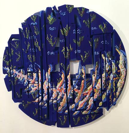 Blue Circle, 2016
HDU, Trupan, Flashe, acrylic paint & charcoal 
40 x 40 x 3 inches
SGI3409