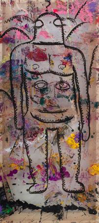 Untitled, 2015
acrylic and oil on plastic
183 x 81 cm