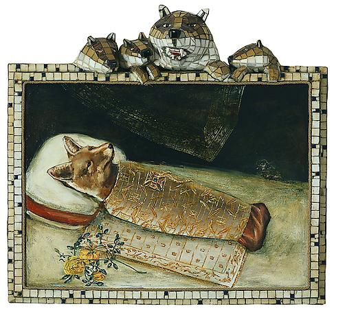 Saknad räv
1993
mixed media on panel 
76 x 80 cm
